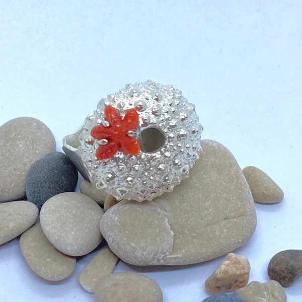 Bague oursin et corail