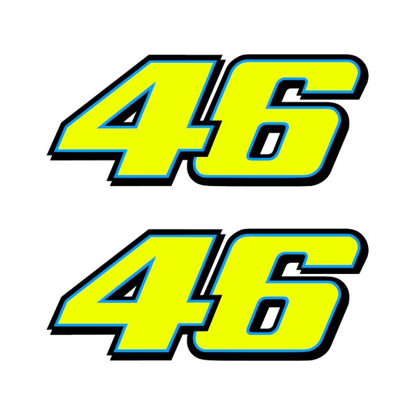 Rossi Sticker FLUORESCENT YELLOW 46 vinyl decal 2013