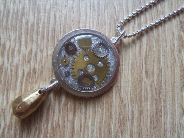 Watch Parts Necklace Cogs Necklace Steampunk Necklace Resin - Etsy UK