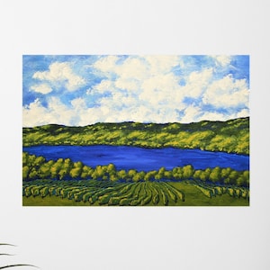 Seneca Lake (POSTER) by Mike Kraus - artwork finger lakes flx winery upstate ny rochester syracuse buffalo new york summer vineyard gifts