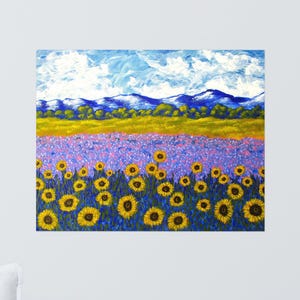 Lavendel und Sonnenblumen in der Provence (PRINT) von Mikke Kraus - Kunst Frankreich Frankreich