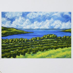 Seneca Lake (POSTER) by Mike Kraus-artwork finger lakes flx winery upstate ny rochester syracuse new york summer vineyard gifts home buffalo