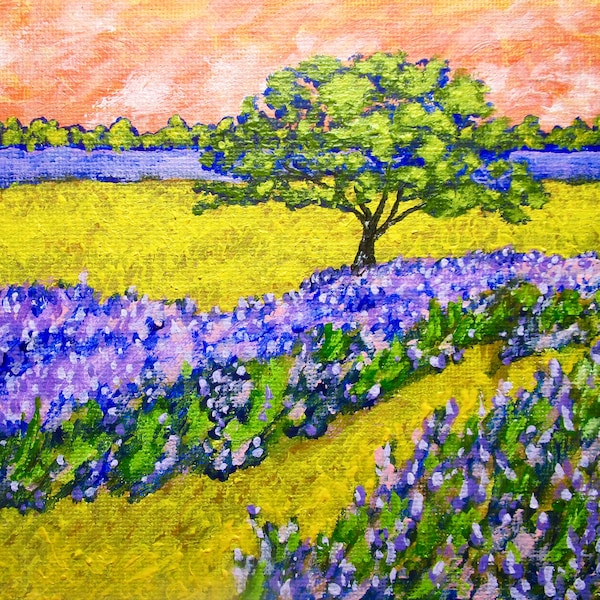 Lavender In Provence (PAINTING) 5x7 Mike Kraus - France French landscapes European travels memories nature