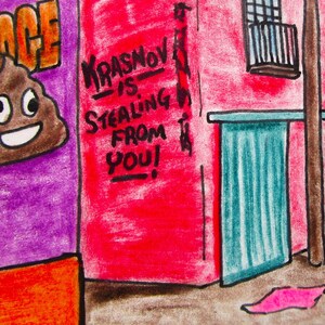 Washington D.C. Alley #577 (CARTE DA COLLEZIONE ARTISTICHE) 2,5" x 3,5" Mike Kraus - aceo collectibles miniature street buildings architecture doge