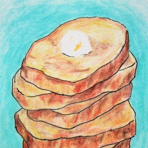 rabanada caseira nº 508 (cartão colecionável do artista) 6,35 cm x 8,89 cm por Mike Kraus-aceo atc Natal Hanukkah eid presentes Comida manhã