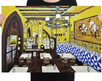 Els Quatre Gats (POSTER) Mike Kraus - arte Barcelona España Picasso Europa café restaurante viajes