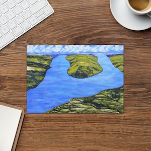 point de bluff au lac Keuka (carte de voeux) par Mike Kraus - art New York NY lacs de doigts cabine cadeau fête des mères Pâques Amérique