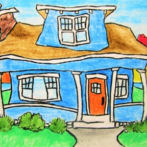 Wonky House #501 (ARTIST TRADING CARDS) 2.5" x 3.5" by Mike Kraus - aceo atc christmas xmas hanukkah chanukah kwanzaa eid gifts presents fun