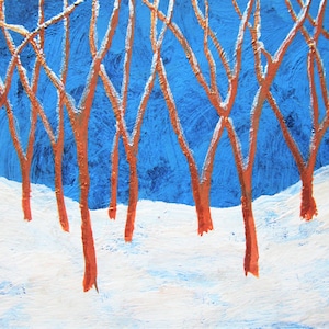bosques de inverno #468 (cartão colecionável do artista) 6,35 cm x 8,89 cm por Mike Kraus- aceo atc Natal Hanukkah eid neve nevasca Presente