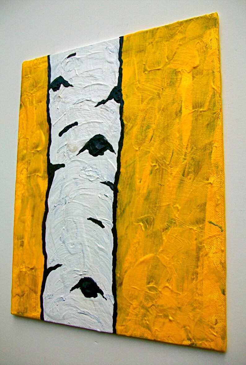 Yellow Birch Tree ORIGINAL ACRYLIC PAINTING 8 x Etsy