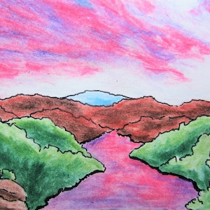 deserto do crepúsculo #545 (cartão colecionável do artista) 6,35 cm x 8,89 cm por Mike Kraus - aceo atc Rosh Hashaná Natal Hanucá Chanucá