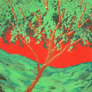 crepúsculo madeiras # 478 (cartão colecionável do artista) 6,35 cm x 8,89 cm por Mike Kraus - aceo atc árvore floresta natureza presente