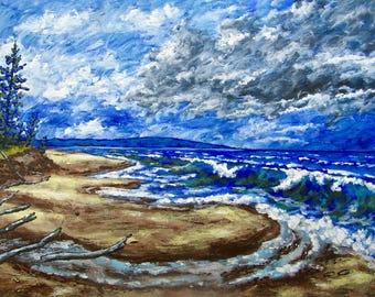 Lake Superior (PAINTING) 8x10 Mike Kraus - art michigan minnesota wisconsin ontario canada great lakes