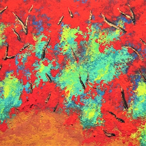 floresta de outono #455 (cartão colecionável do artista) 6,35 cm x 8,89 cm por Mike Kraus-aceo atc Natal Hanukkah eid outono arvores bosques