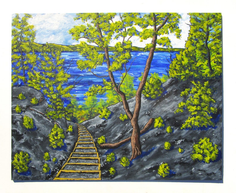 Canandaigua Lake ORIGINAL ACRYLIC PAINTING 16 x 20 by Mike Kraus art finger rochester syracuse buffalo new york ny upstate flx nature image 4