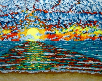 puesta de sol en el lago michigan (descarga digital original) por Mike Kraus - zoom fondos virtuales Arte playa verano grandes Lagos nubes