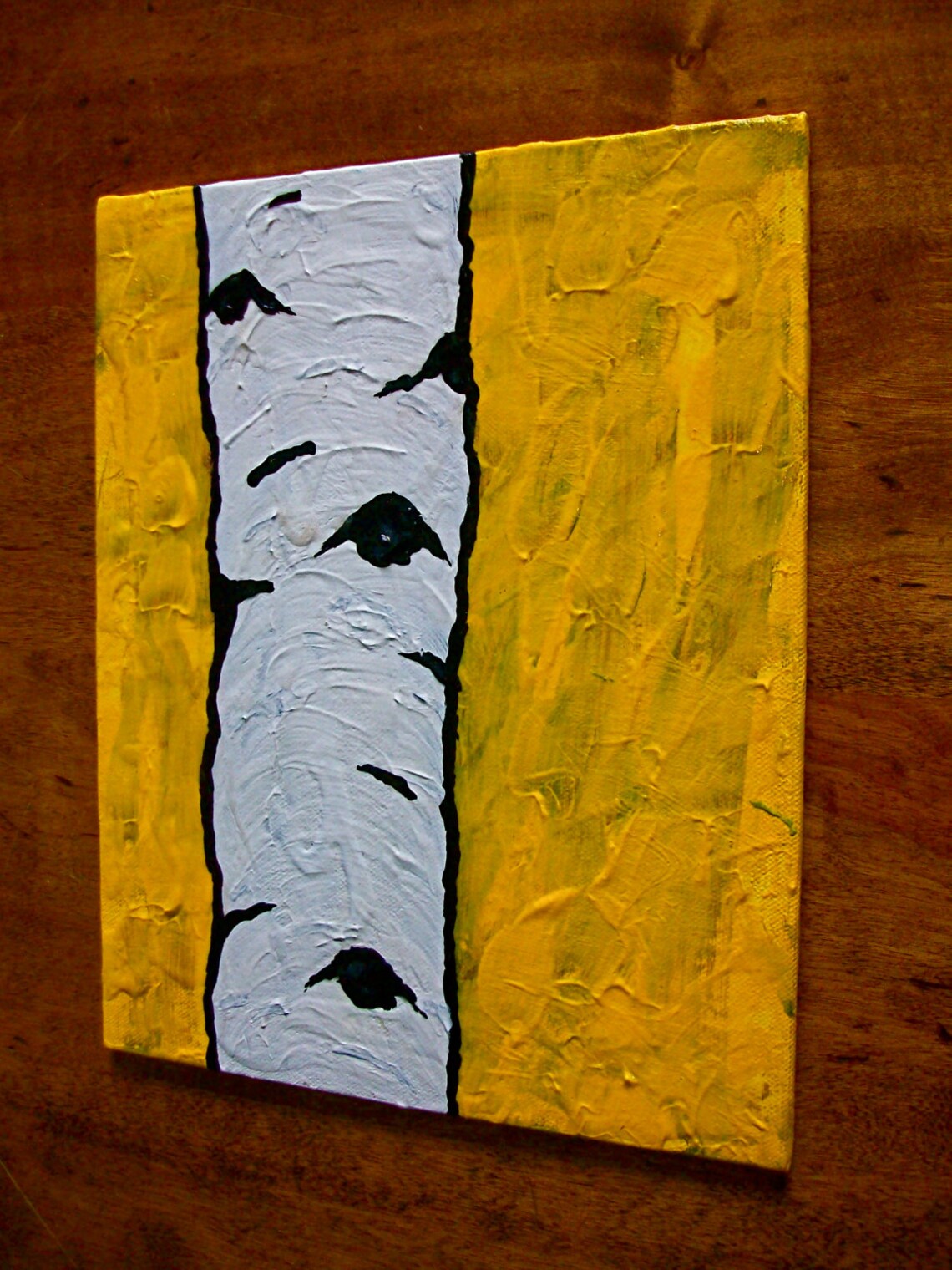 Yellow Birch Tree ORIGINAL ACRYLIC PAINTING 8 x Etsy