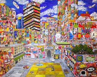 Obra de arte original por encargo personalizado de Mike Kraus: paisajes, árboles, bosques, casas, hogar, mascotas