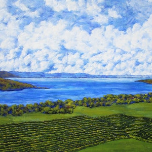 Seneca See (originaler digitaler herunterladen) von Mike Kraus - Kunstwerk Fingerseen im Hinterland ny New York Sommer Strände Wein Amerika
