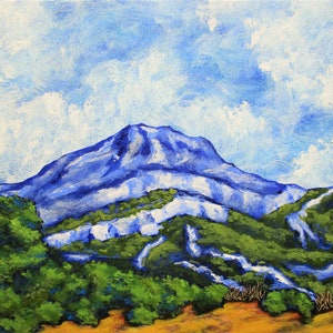 Montagne Sainte-Victoire (ORIGINAL ACRYLIC PAINTING) 8&quot; x 10&quot; by Mike Kraus - art provence france french cezanne valentine&#39;s day wife love