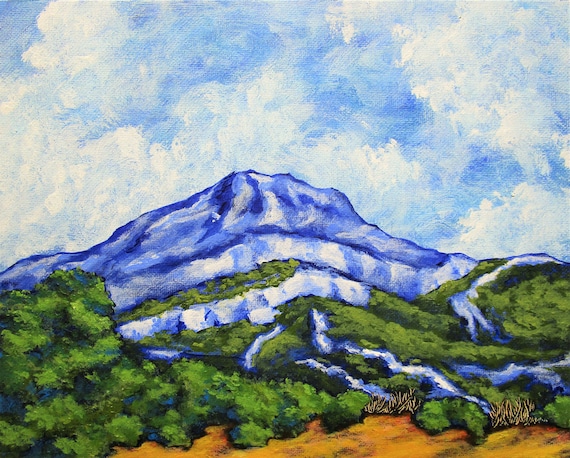 Montagne Sainte Victoire Original Acrylic Painting 8 X 10 By Mike Kraus Art Provence France French Cezanne Christmas Hannukah Kwanzaa