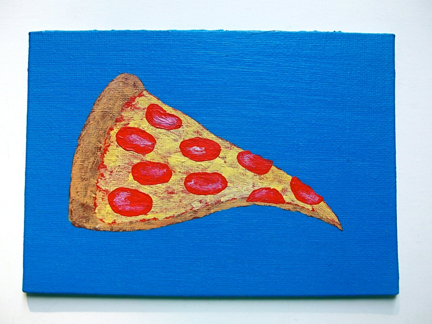 Pizza Time ORIGINAL ACRYLIC PAINTING 5 x 7 by Etsy