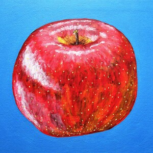 Fuji Apple (ORIGINAL DIGITAL NEDLADDNING) av Mike Kraus - röd blå konst mat kök paj cider kaka godis efterrätt jordbruk frukt plocka höst höst