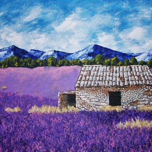 Lavender Farm (DIGITAL DOWNLOAD) Mike Kraus - art provence france french flowers cote d'azur house