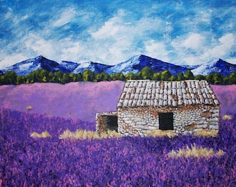 Lavender Farm (ORIGINAL DIGITAL DOWNLOAD) by Mike Kraus - art provence france french flowers cote d'azur house home barn purple blue beauty