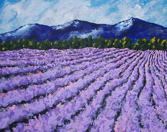 Field of Lavender (ORIGINAL DIGITAL DOWNLOAD) by Mike Kraus - art provence france french europe purple flowers mountains clouds sky blue wow