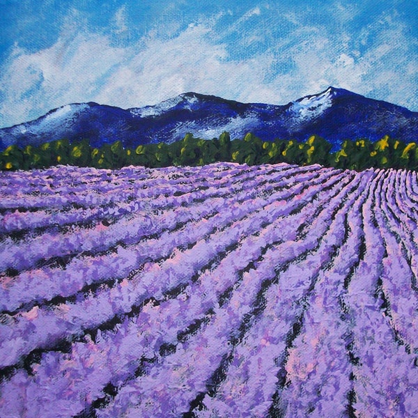 Field of Lavender (ORIGINAL DIGITAL DOWNLOAD) by Mike Kraus - art provence france french europe purple flowers mountains clouds sky blue wow