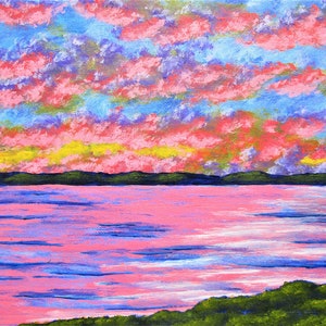 Seneca See (originaler Sofort-herunterladen) von Mike Kraus - Kunstwerk Fingerseen im Hinterland New York Sonnenuntergang Strände Sommer-