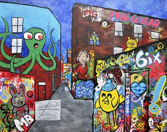 Toronto Alley (ORIGINAL DIGITAL DOWNLOAD) by Mike Kraus - art street graffiti ontario canada christmas xmas hanukkah eid kwanzaa 6ix six