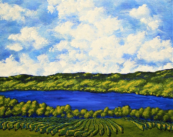 Seneca Lake (ORIGINAL DIGITAL DOWNLOAD) by Mike Kraus artwork finger  lakes wine upstate ny rochester syracuse new york summer vineyard fun