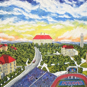 University of Kansas (KU) Campus (digital download) Mike Kraus - art universities colleges graduates football