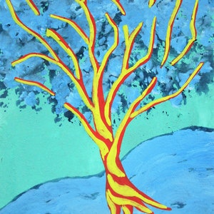 crepúsculo madeiras #489 (cartão colecionável do artista) 6,35 cm x 8,89 cm por Mike Kraus - aceo atc Natal hanukkah eid presente árvores