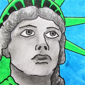 FELIZ JUNETE! #433 (cartões colecionáveis de artistas) 6,35 cm x 8,89 cm por Mike Kraus- aceo atc liberdade libertação emancipação jubileu