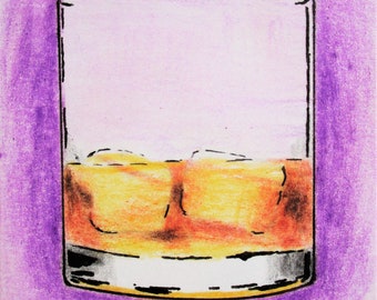 Whiskey (ARTIST TRADING CARDS) 2.5x3.5 Mike Kraus - aceo atc drinks beverages liquor alcohol party