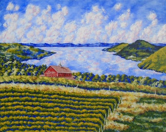 Vineyard On Canandaigua Lake (ORIGINAL DIGITAL DOWNLOAD) by Mike Kraus - art upstate ny new york finger lakes barn farm wine drinks nature