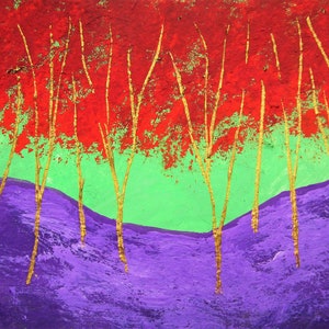 crepuscular madeiras #416 (cartão colecionável do artista) 6,35 cm x 8,89 cm por Mike Kraus- aceo atc arvores floresta natureza colecionável