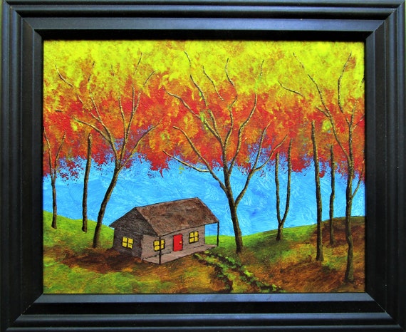 Cabin In Treman State Park Original Acrylic Painting 8 Etsy