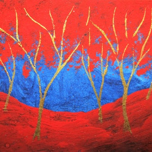 madeiras do crepúsculo #457 (cartão colecionável do artista) 6,35 cm x 8,89 cm por Mike Kraus- aceo atc Natal Hanukkah eid presentes arvores