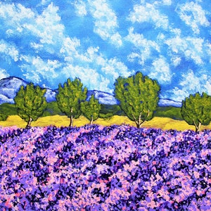 lavanda em Provence - original digital baixar - por Mike Kraus -frança arte francesa decoração flores fazenda árvores céu