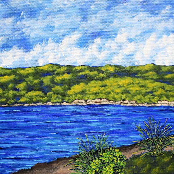 Skaneateles Lake (ORIGINAL ACRYLIC PAINTING) 8" x 10" by Mike Kraus - art finger lakes upstate ny rochester syracuse new york mother's day