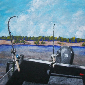 Gone Fishin&#39; (ORIGINAL DIGITAL DOWNLOAD) by Mike Kraus - art lake beach summer trout salmon crappie bluegill sunfish perch bass catfish pike