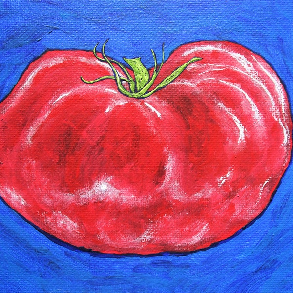 tomate heirloom (descarga digital original) por Mike Kraus - Arte Tomates Fruta comida cocina comedor almuerzo cena pasta Pizza lasaña