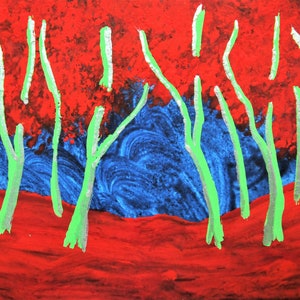 crepúsculo madeiras #483 (cartão colecionável do artista) 6,35 cm x 8,89 cm por Mike Kraus - aceo atc árvores floresta natureza caminhada