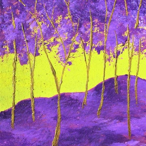 crepúsculo bosques #459 (cartão colecionável do artista) 2,5 "x 3,5" por Mike Kraus - aceo atc Natal Hanukkah eid arvores floresta natureza
