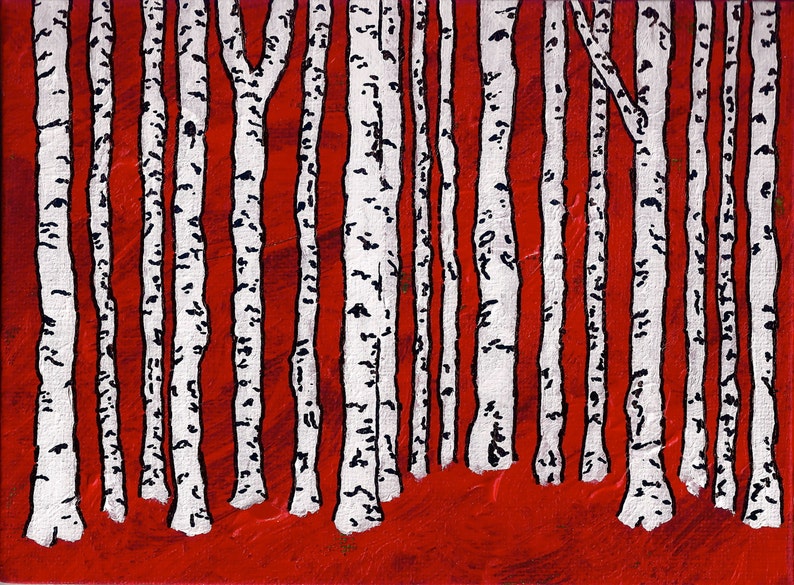 Deep Red Birch Forest ORIGINAL DIGITAL DOWNLOAD by Mike Kraus image 1