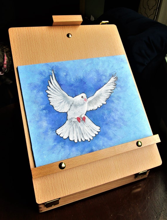 鳩 (オリジナルのアクリル絵の具) 20.3 cm x 25.4 cm 作: マイク